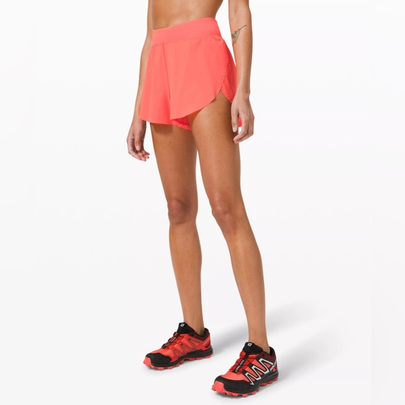 lululemon athletica Pants - Lululemon Find Your Pace Hi-Rise Running Short 3" Lined Sunset Coral Size 6